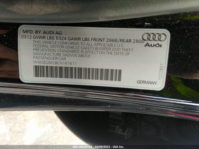 2012 AUDI A7 3.0 PRESTIGE VIN: WAU2GAFC8CN147411