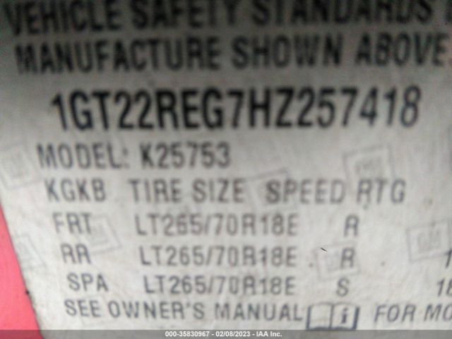 1GT22REG7HZ257418 GMC SIERRA 2500HD