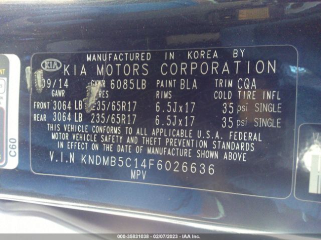 KNDMB5C14F6026636 KIA SEDONA LX