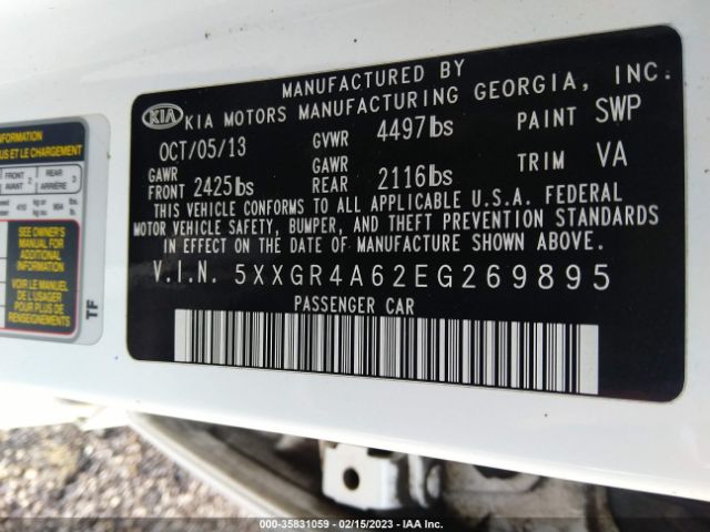 5XXGR4A62EG269895 KIA Optima Sx Turbo