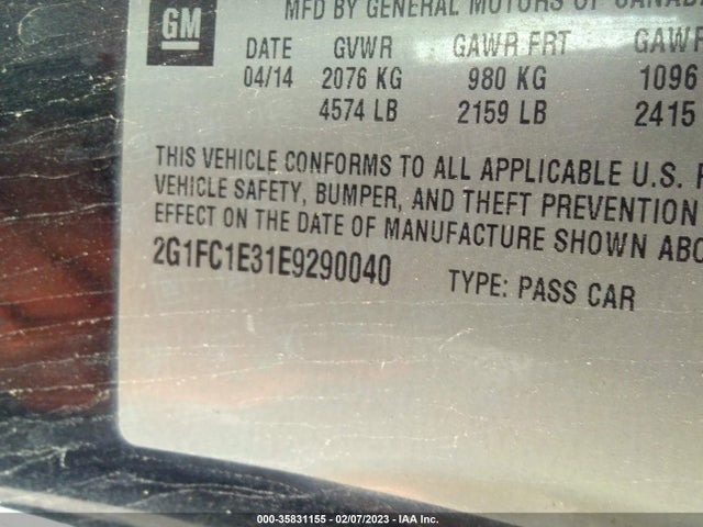 Chevrolet Camaro 2lt 2014 2G1FC1E31E9290040 Image 9