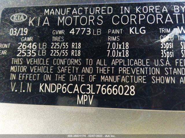 KNDP6CAC3L7666028 KIA SPORTAGE S
