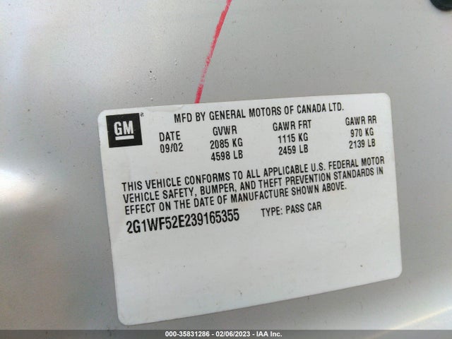 Chevrolet IMPALA 2003 2G1WF52E239165355 Image 10
