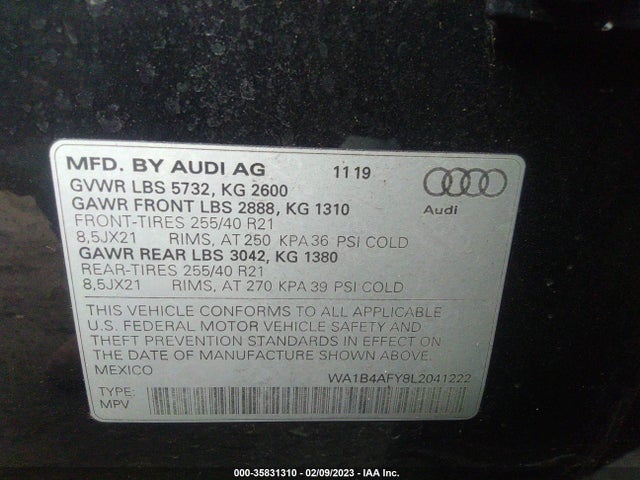 Audi Sq5 Premium Plus 2020 WA1B4AFY8L2041222 Image 9