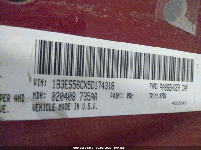 Dodge NEON SXT 2005 1B3ES56CX5D174318 Image 10