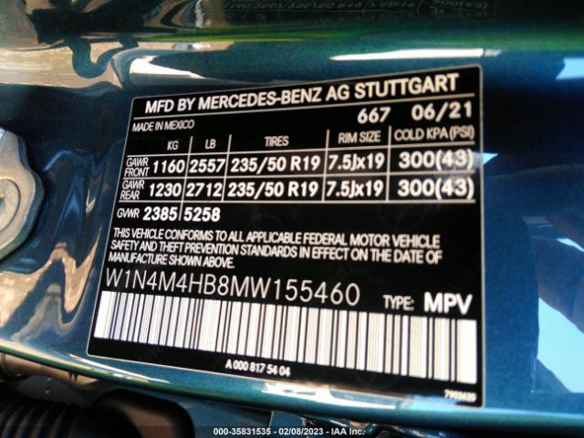 W1N4M4HB8MW155460 Mercedes-Benz Glb Glb 250