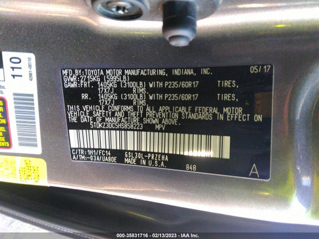 Toyota SIENNA LE 2017 5TDKZ3DC5HS858223 Image 10