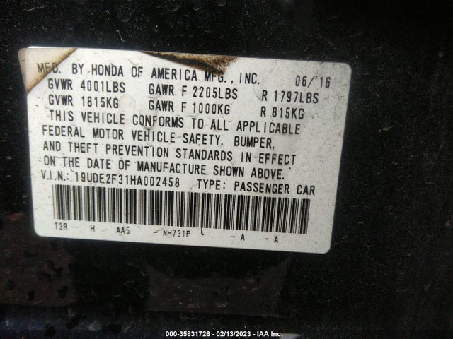 2017 Acura ILX, VIN: 19UDE2F31HA002458