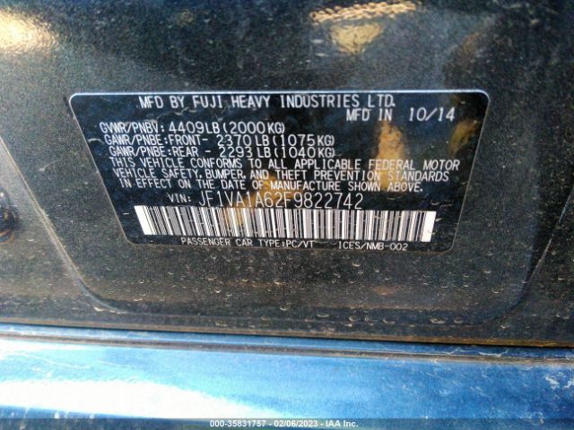 JF1VA1A62F9822742 Subaru WRX