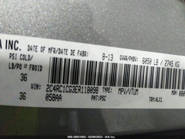 2C4RC1CG3ER118098 Chrysler Town & Country Touring