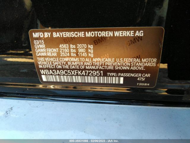 WBA3A9C5XFK472951 BMW 3 Series 335i