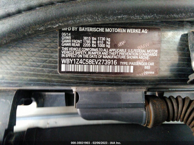 2014 BMW i3, VIN: WBY1Z4C58EV273916