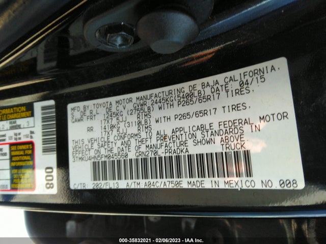 2015 Toyota Tacoma, VIN: 3TMKU4HN5FM045560