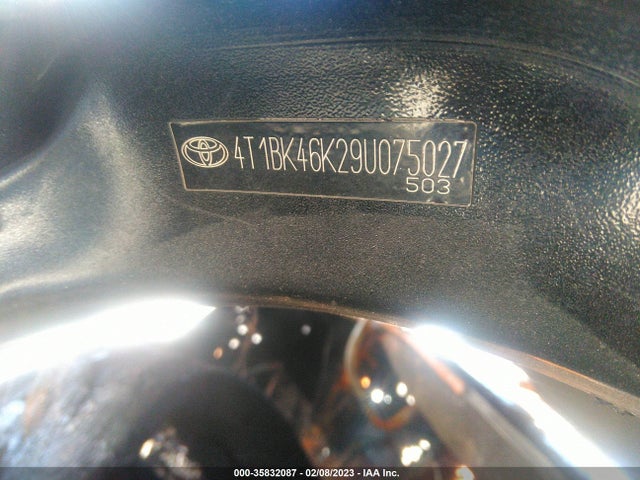 2009 TOYOTA CAMRY LE/SE/XLE VIN: 4T1BK46K29U075027