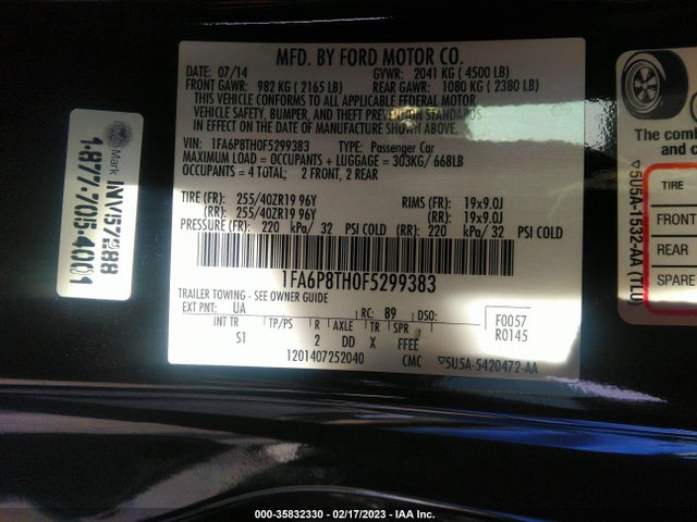 2015 Ford Mustang, VIN: 1FA6P8TH0F5299383