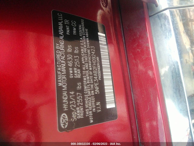 Hyundai dohc t-gdi theta-ii 2015 5NPE34AB2FH092423 Image 24