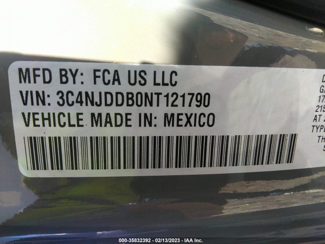 2022 JEEP COMPASS TRAILHAWK VIN: 3C4NJDDB0NT121790