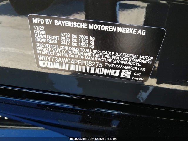 2023 BMW i4, VIN: WBY73AW04PFP08275