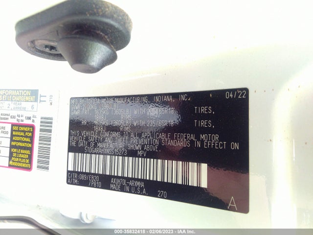 Toyota HIGHLANDER HYBRID 2022 5TDGARAHXNS515273 Image 10