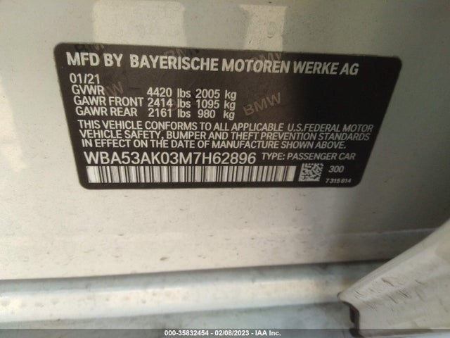 2021 BMW 2 Series, VIN: WBA53AK03M7H62896