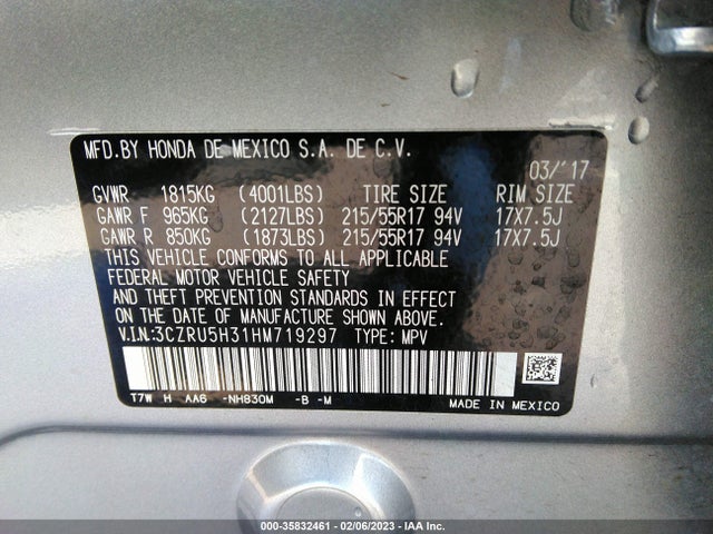 Honda HR-V LX 2017 3CZRU5H31HM719297 Image 11