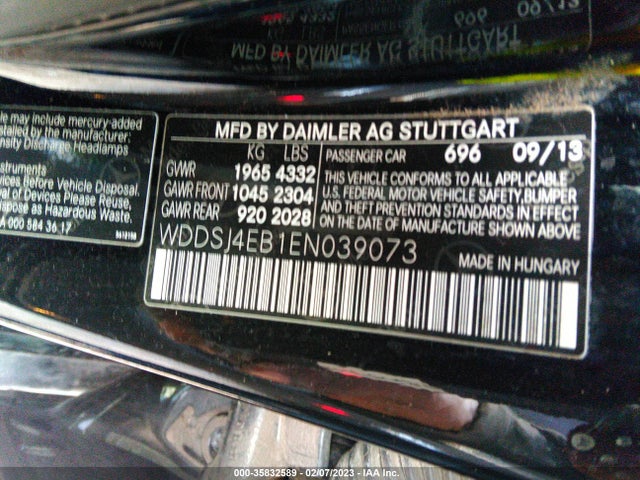 2014 MERCEDES-BENZ CLA-CLASS CLA 250 VIN: WDDSJ4EB1EN039073