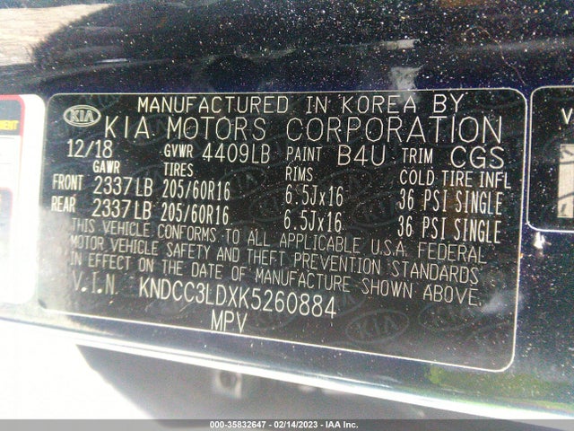 2019 Kia Niro, VIN: KNDCC3LDXK5260884