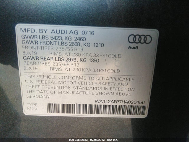 WA1L2AFP7HA020456 Audi Q5 Premium Plus