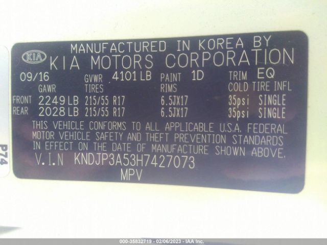 KNDJP3A53H7427073 KIA SOUL +