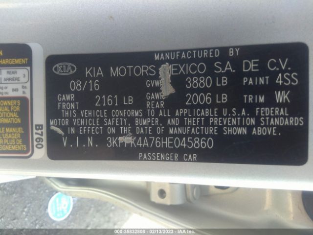 3KPFK4A76HE045860 KIA FORTE LX