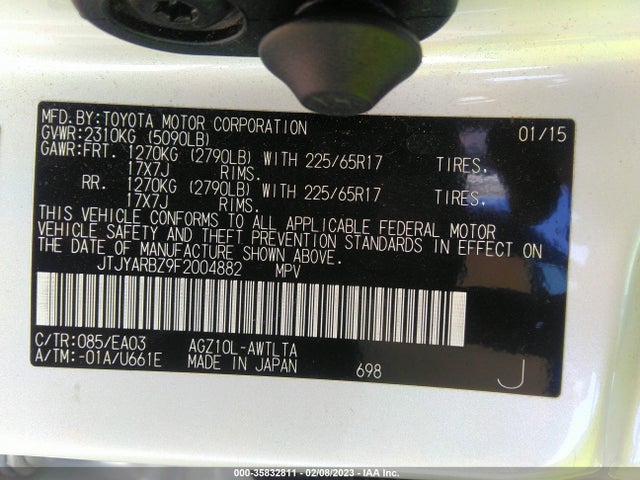 2015 Lexus NX, VIN: JTJYARBZ9F2004882