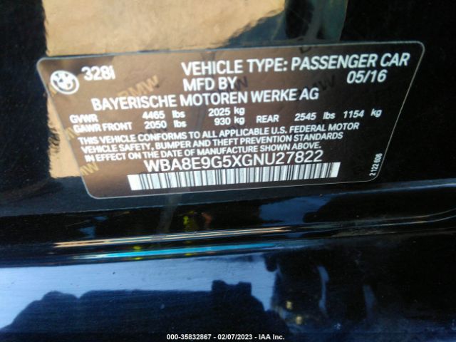 WBA8E9G5XGNU27822 BMW 3 Series 328i
