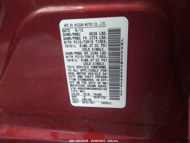 Nissan ROGUE S 2013 JN8AS5MV8DW648159 Image 9