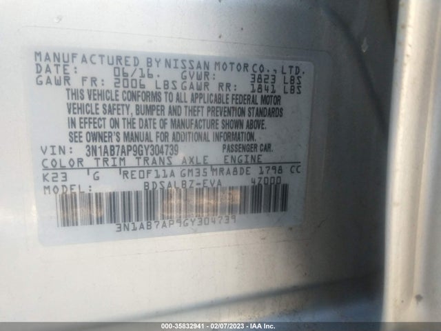 Nissan SENTRA S 2016 3N1AB7AP9GY304739 Image 9