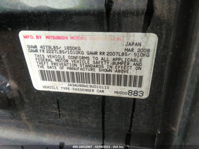 JA3AU86W19U010110 Mitsubishi LANCER GTS