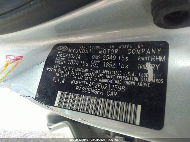 Hyundai ACCENT GS 2015 KMHCT5AE2FU212598 Image 10