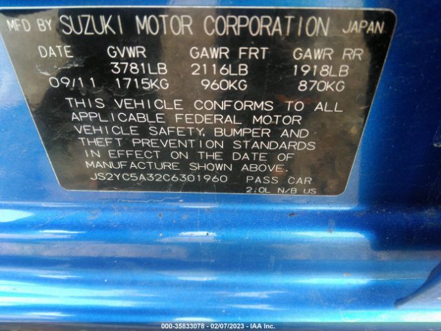 JS2YC5A32C6301960 Suzuki SX4 LE