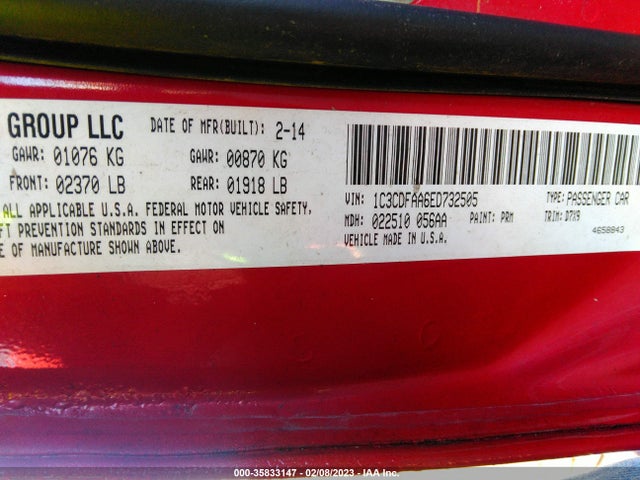 Dodge DART SE 2014 1C3CDFAA6ED732505 Image 9