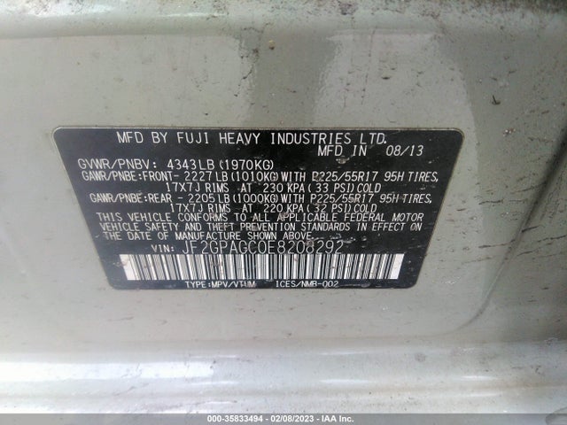 Subaru Xv Crosstrek Limited 2014 JF2GPAGC0E8208292 Image 10