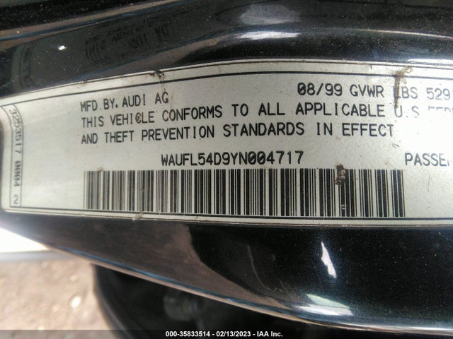 Audi A8 2000 WAUFL54D9YN004717 Image 10