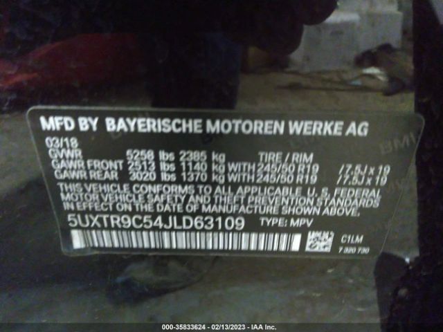 5UXTR9C54JLD63109 BMW X3 Xdrive30i