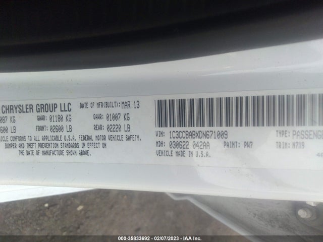 1C3CCBABXDN671009 Chrysler 200