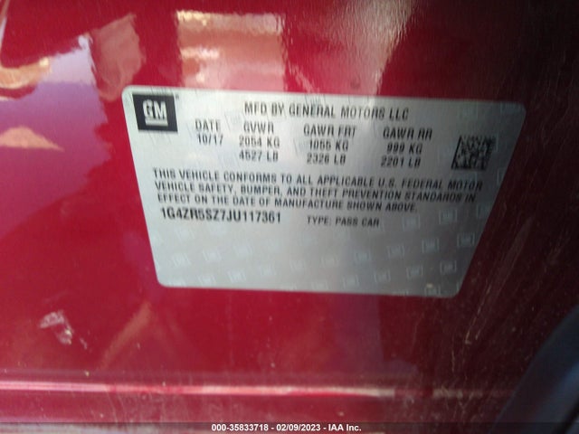 2018 Buick LaCrosse, VIN: 1G4ZR5SZ7JU117361