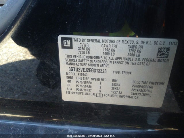 GMC Sierra 1500 Slt 2014 3GTU2VEJ2EG313323 Image 9