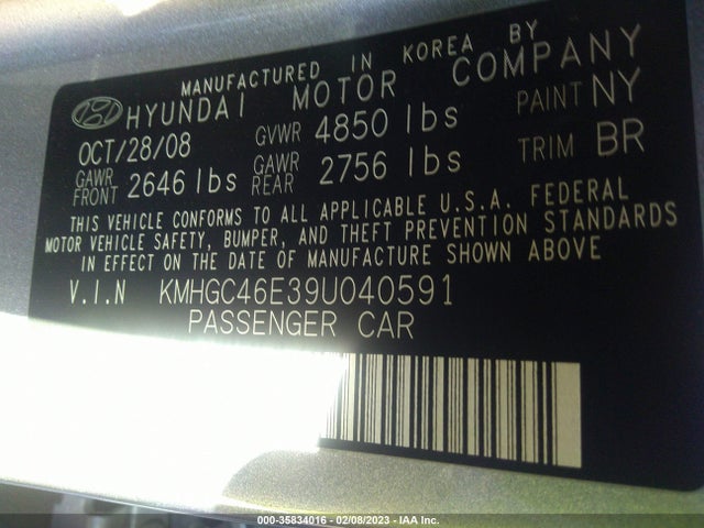 Hyundai Genesis 2009 KMHGC46E39U040591 Image 10