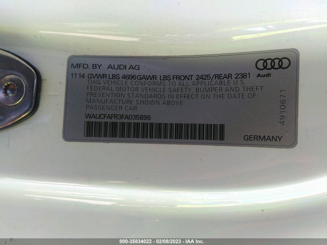 Audi A5 PREMIUM 2015 WAUCFAFR3FA035896 Image 9