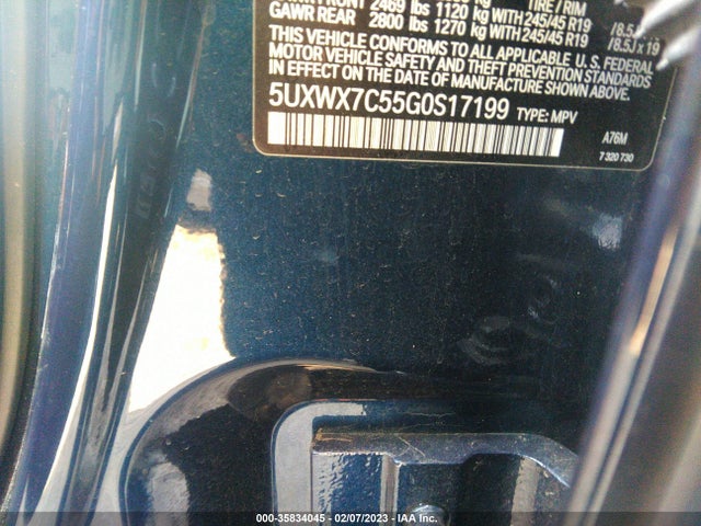 BMW X3 Xdrive35i 2016 5UXWX7C55G0S17199 Image 10