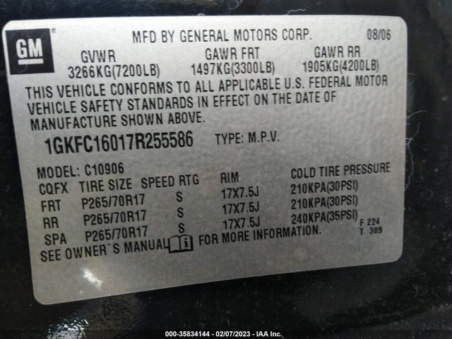 GMC Yukon Xl Slt 2007 1GKFC16017R255586 Image 10