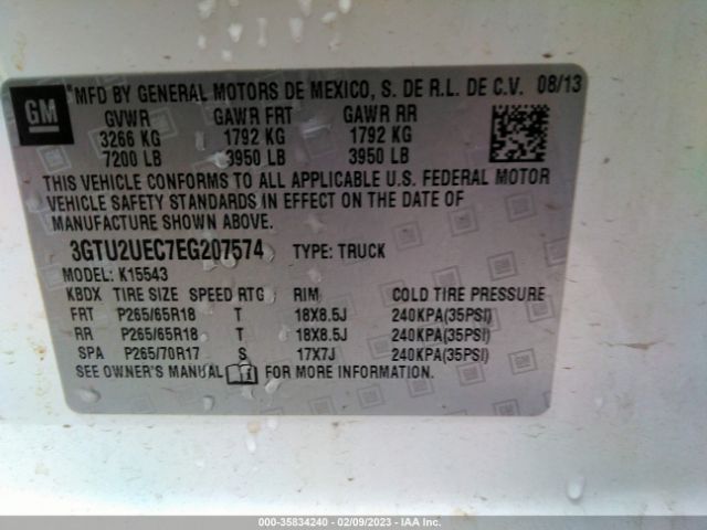 3GTU2UEC7EG207574 GMC Sierra 1500 Sle
