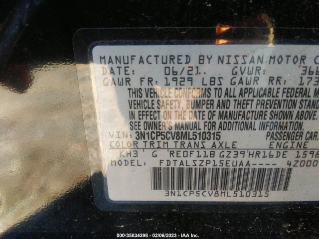 2021 Nissan Kicks, VIN: 3N1CP5CV8ML510315